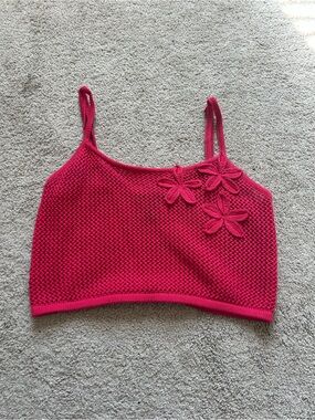 Forever 21 Hot Pink Crocheted Top